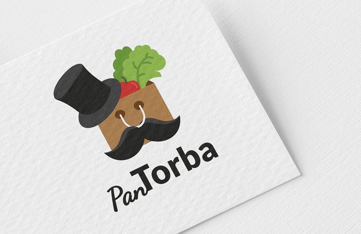 Projekt logo dla branży spożywczej (zakupy internetowe) Pan Torba